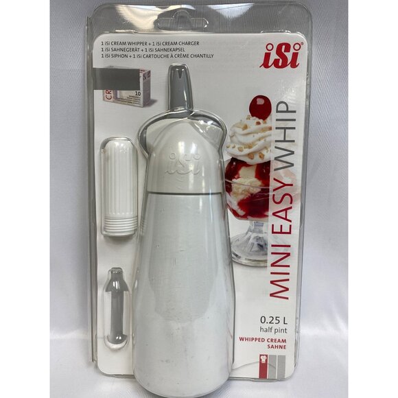 ISI Mini Easy Whip Cream Whipped Cream Maker Half Pint Dispenser White NEW - Picture 4 of 6